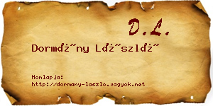 Dormány László névjegykártya