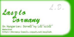 laszlo dormany business card